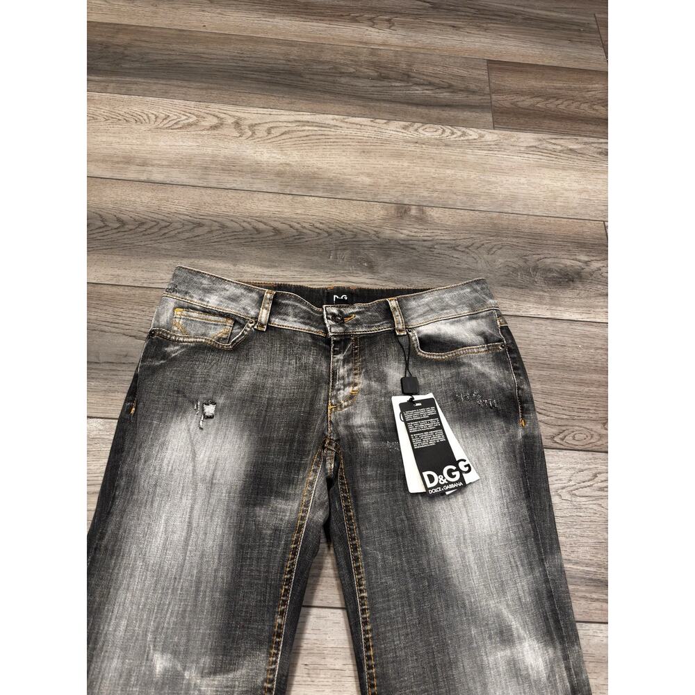 NWT D&G Jeans Sz 30 Low Rise Bootcut Black Distressed Y2K - Picture 2 of 10